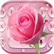 Pink Rose Water Drop Keyboard