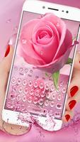 Pink Rose Water Drop Keyboard Plakat