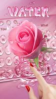 Pink Rose Water Drop Keyboard Screenshot 1