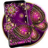 Purple Gold Butterfly Keyboard Zeichen