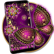 Clavier papillon violet or