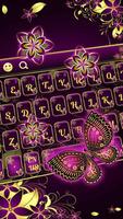 Purple Gold Butterfly Keyboard ภาพหน้าจอ 1