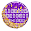 Purple Golden Glitter Moon Keyboard