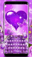 Purple Heart Keyboard Theme تصوير الشاشة 1