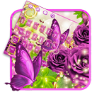 Purple Rose Butterfly Keyboard Theme-APK