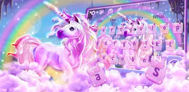 Colorful Rainbow Unicorn Keyboard Theme