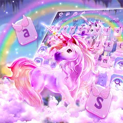 Скачать Colorful Rainbow Unicorn Keyboard Theme APK