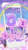 Colorful Rainbow Unicorn Keyboard Theme imagem de tela 1