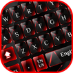 Keyboard Kaca Hitam Merah