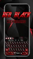 Clavier de verre noir rouge Affiche