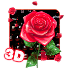 3D Red Rose Petal Keyboard Theme icône