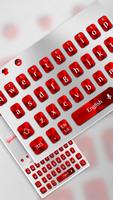 White Red Keyboard الملصق