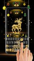 پوستر Golden Reindeer Elf Keyboard