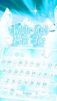White Blue Ice Keyboard poster
