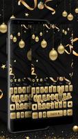 Christmas Black Gold Keyboard постер
