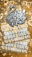 Yellow Diamond Swan Keyboard poster