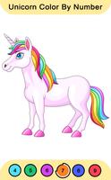 Unicorn Color By Number โปสเตอร์