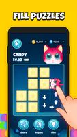 Kitty One Line - Stroke Fill Block Puzzle Game Affiche