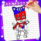 Pj super heroes coloring catboy mask icône