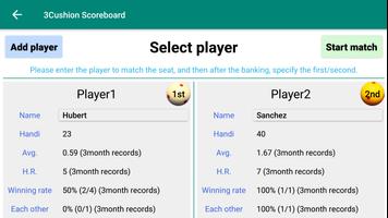 3Cushion billiards Scoreboard captura de pantalla 1