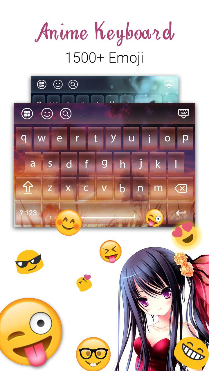 Anime Themed Mechanical Keyboard - Neat desktop wallpaper i made from