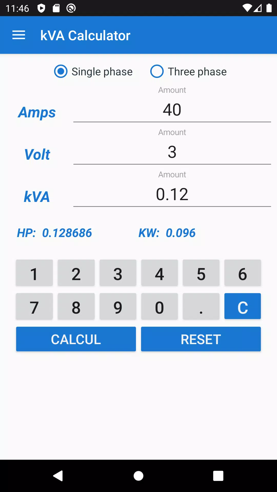 kVA (Single and Three Phase) APK voor Android Download