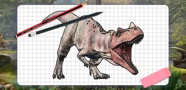 How to draw dinosaurs by steps