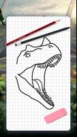 How to draw dinosaurs by steps poster