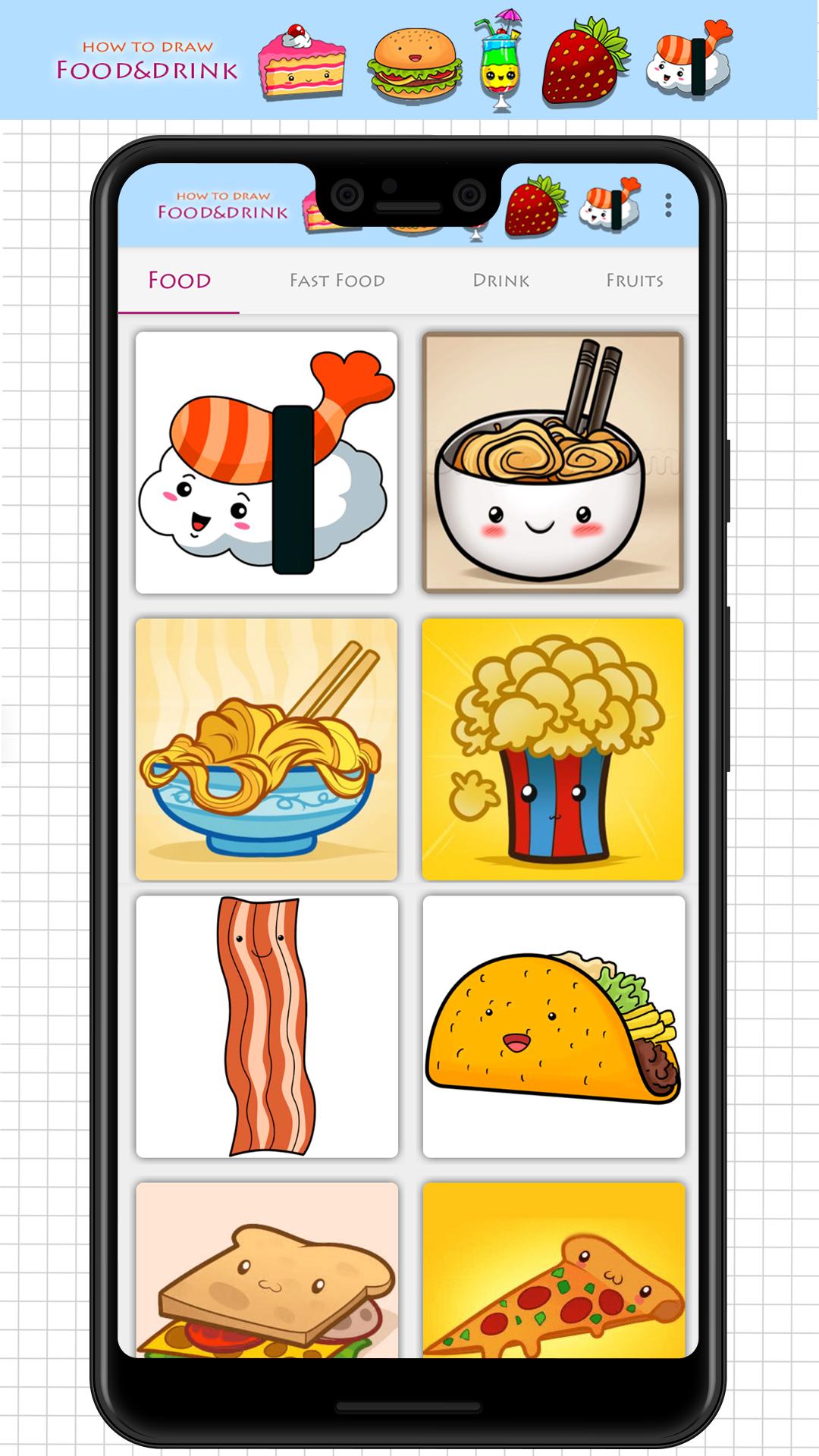 How To Draw Cute Food And Drinks For Android Apk Download