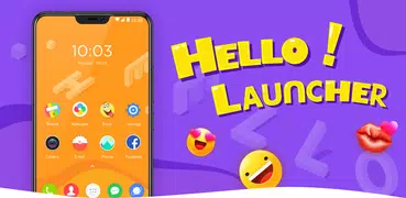 Hello Launcher - Funny Emojis, GIFs & Themes