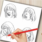 How to draw anime step by step icon