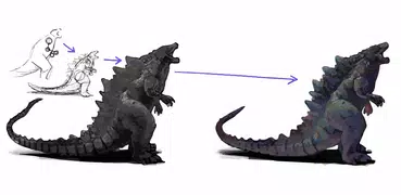 How to draw Godzilla manual