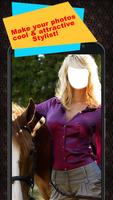 Horse With Girl Photo Suit โปสเตอร์
