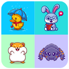 cute animals memory kids game ikon