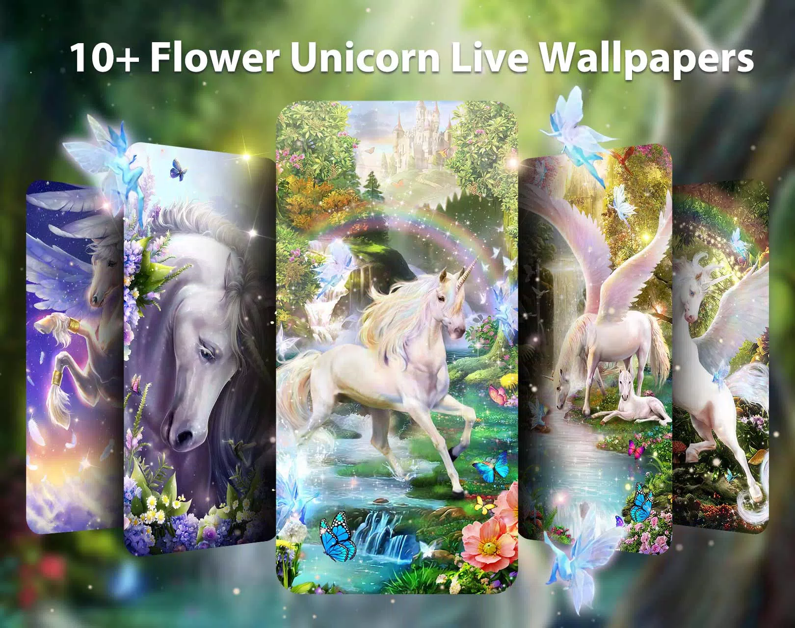 Mystical Unicorn & Floral Live Wallpaper - free download