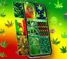 Rasta weed live wallpapers Affiche