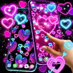 Neon hearts live wallpaper APK download