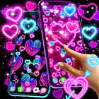 Neon hearts live wallpaper icon