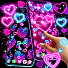 Neon hearts live wallpaper أيقونة