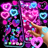 Neon hearts live wallpaper-icoon