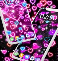 Neon hearts live wallpaper screenshot 2