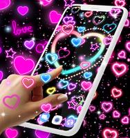 Neon hearts live wallpaper स्क्रीनशॉट 3