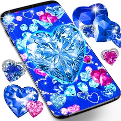 download Blue hearts diamonds wallpaper APK