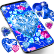 ”Blue hearts diamonds wallpaper