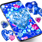 Blue hearts diamonds wallpaper أيقونة