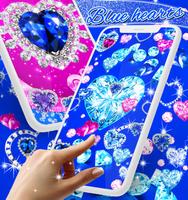 Blue hearts diamonds wallpaper تصوير الشاشة 1