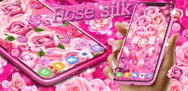 Pink rose silk live wallpaper