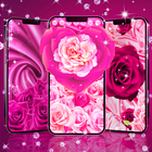 Pink rose silk live wallpaper アイコン