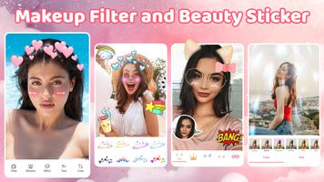 Holiday Sticker Filter Make Up الملصق