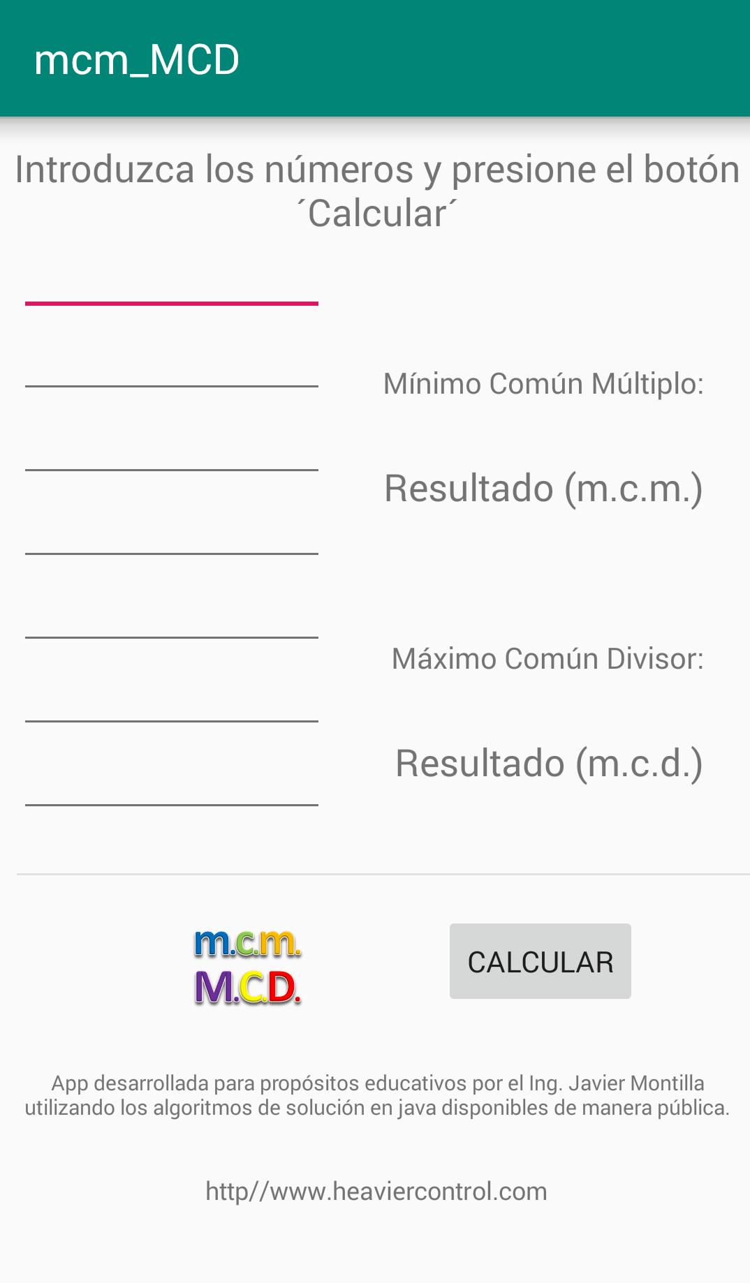 Descarga de APK de m.c.m. y M.C.D. varios números para Android